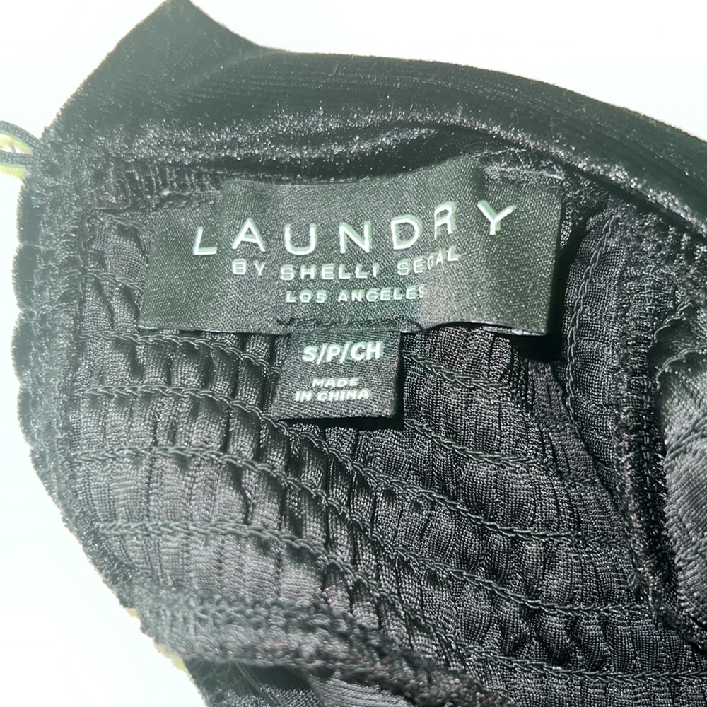 Laundry by Shelli Segal Small black velour top New With Tags polyester blend - Picture 8 of 14